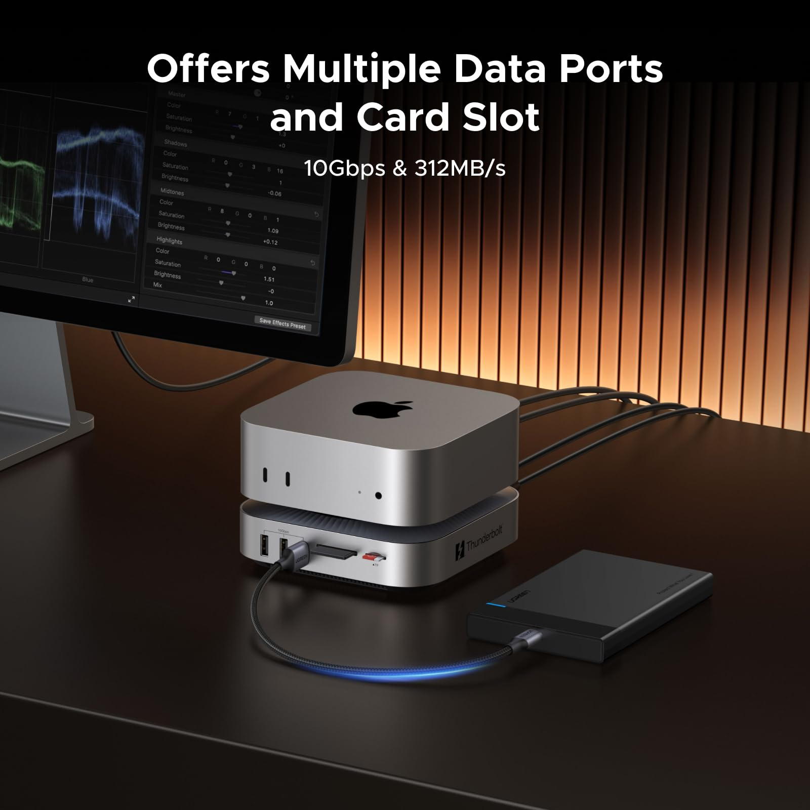 Ugreen 85883EU interface hub Thunderbolt 5 120000 Mbit/s Black, Grey – image 9