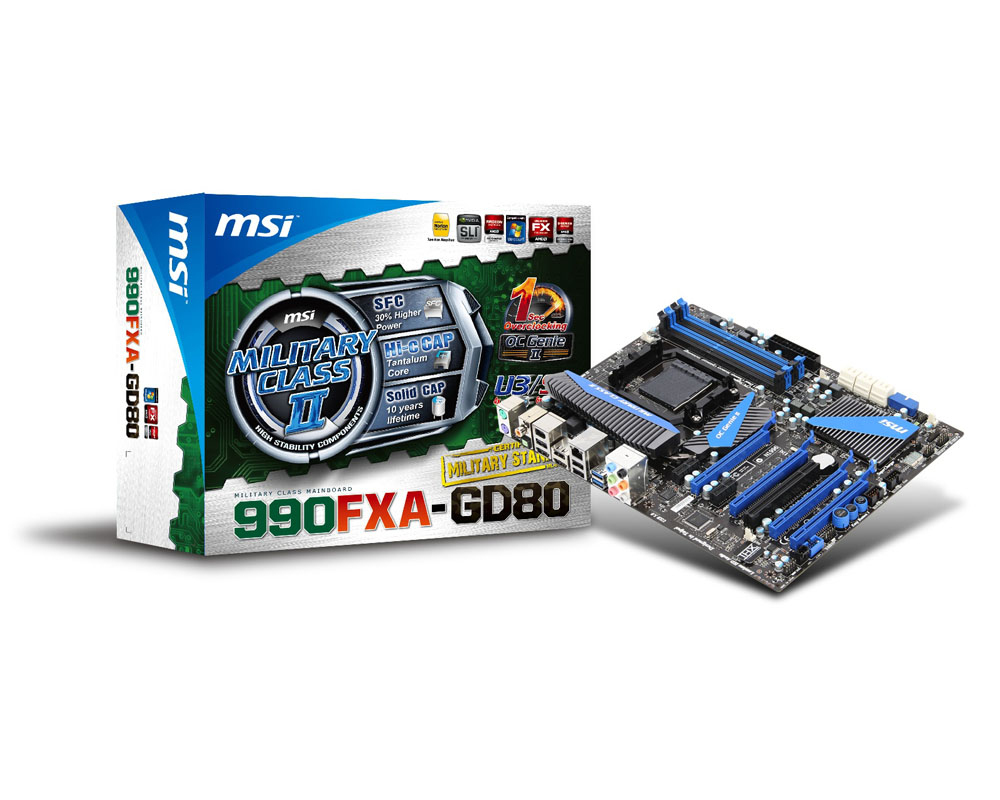 MSI 990FXA-GD80 AMD 990FX Socket AM3 ATX – image 1