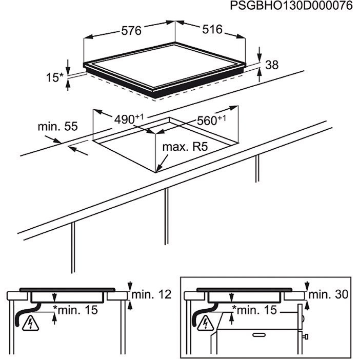 Electrolux EHF6232XOK hob Black Built-in Zone induction hob 3 zone(s) – image 3