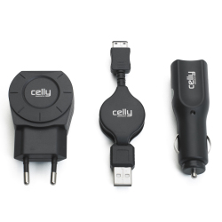 Celly UNIKO05 mobile device charger Mobile phone Black AC, Cigar lighter, USB Auto, Indoor