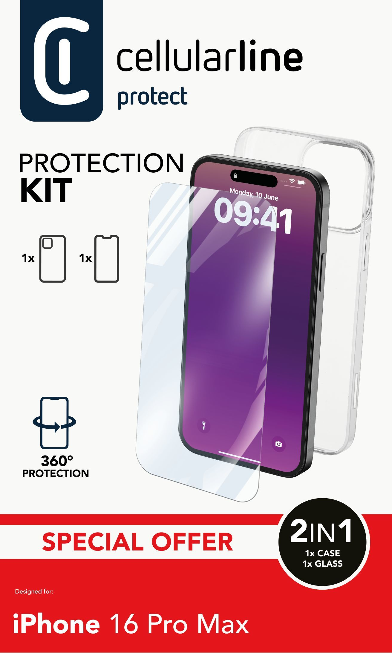 Cellularline Protection Kit - iPhone 16 Pro Max Accessory kit for smartphone protection – image 2
