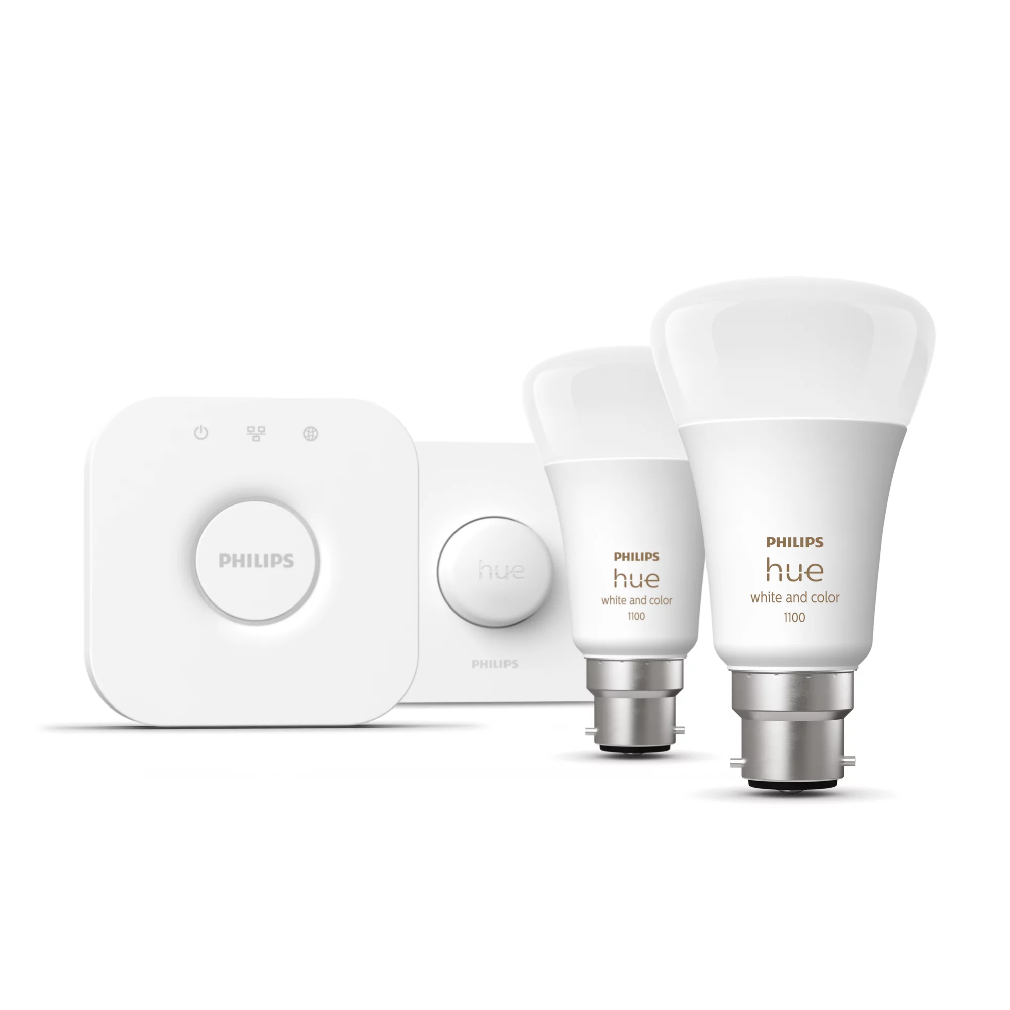 Philips by Signify Philips Hue White and colour ambience Starter kit: 2 B22 smart bulbs (1100) + smart button – image 2