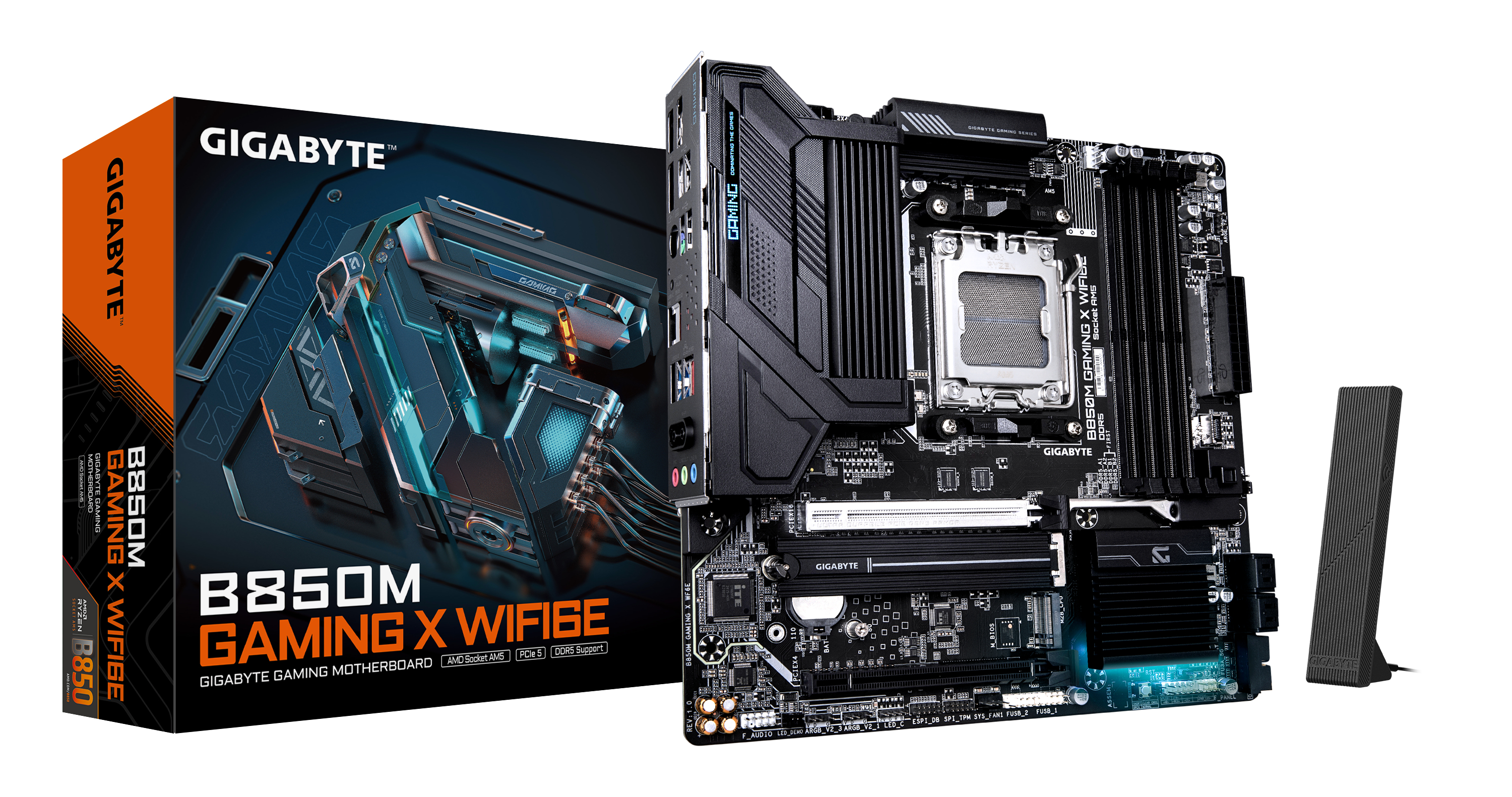 GIGABYTE B850M GAMING X WIFI6E Scheda Madre - Processori AMD Ryzen Serie 9000 VRM Digitale 1022 fasi fino a 8200MHz DDR5 (OC) 1