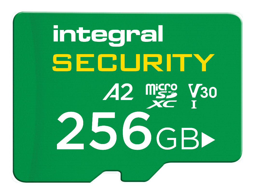 Integral 256GB MSDXC UHS-1 U3 CL10 V30 A2 SECURITY CAM CARD UP TO 100MBS READ 50MBS WRITE