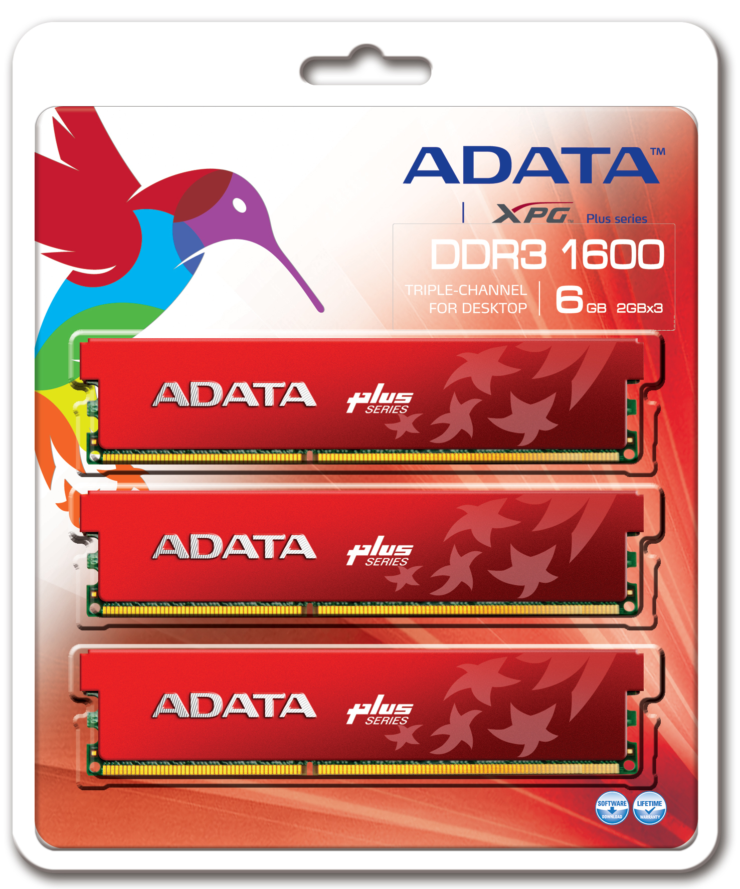 ADATA XPG Plus DDR3, 1600 MHz, CL8, 6GB (2GB x 3) – image 2