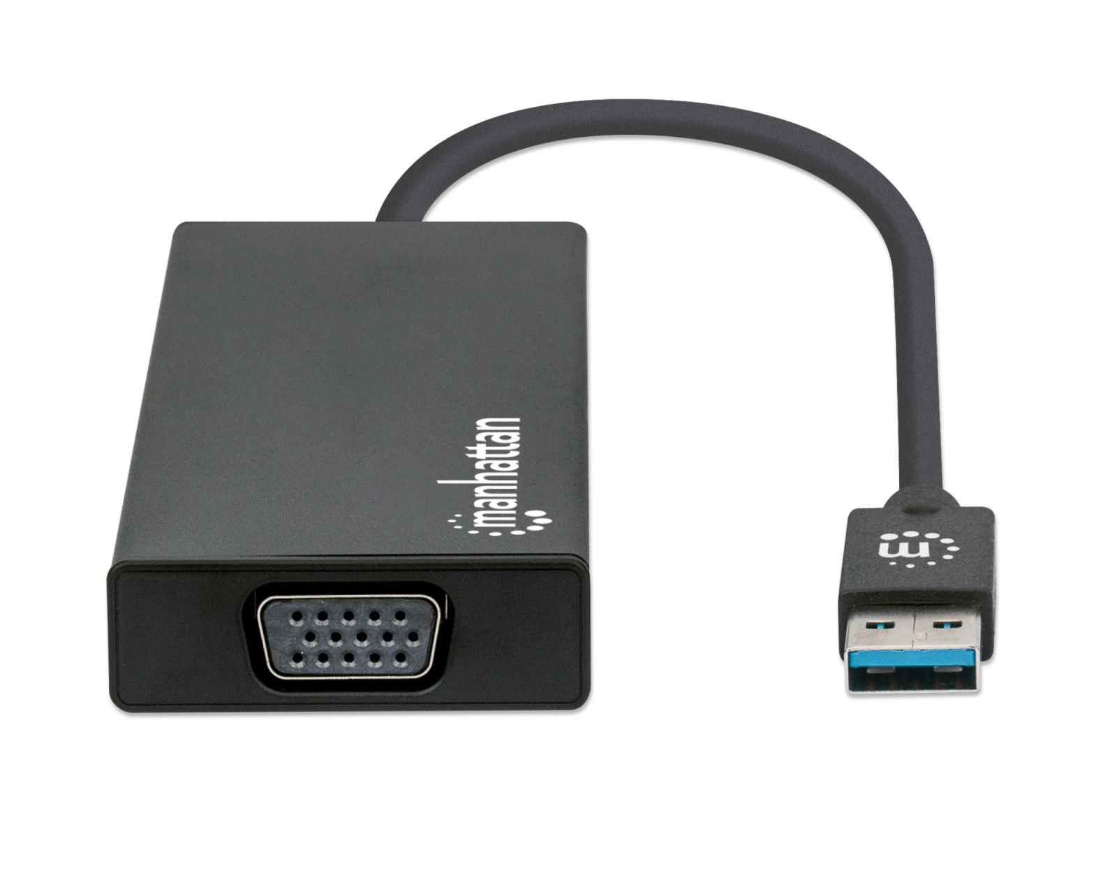Manhattan USB-A Dock/Hub, Ports (x5): Ethernet, HDMI, USB-A (x2) and VGA, Micro-USB Power Input Port (Optional, only when additional power needed. Not required – image 4