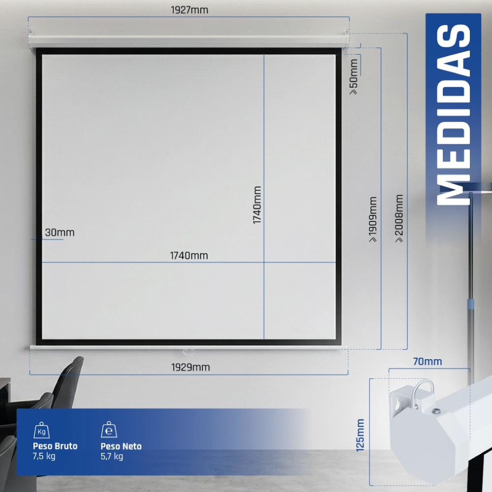 iggual PSIMS180 projection screen 2.54 m (100") 1:1 – image 3