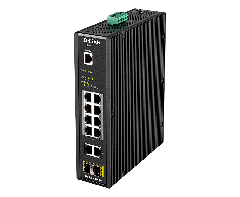 D-Link DIS-200G-12PSW network switch Managed L2 Gigabit Ethernet (10/100/1000) Power over Ethernet (PoE) Black – image 2