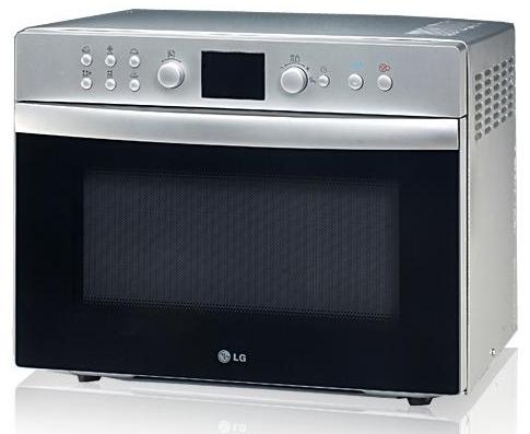 LG MH8088HRC microwave Silver, White Built-in