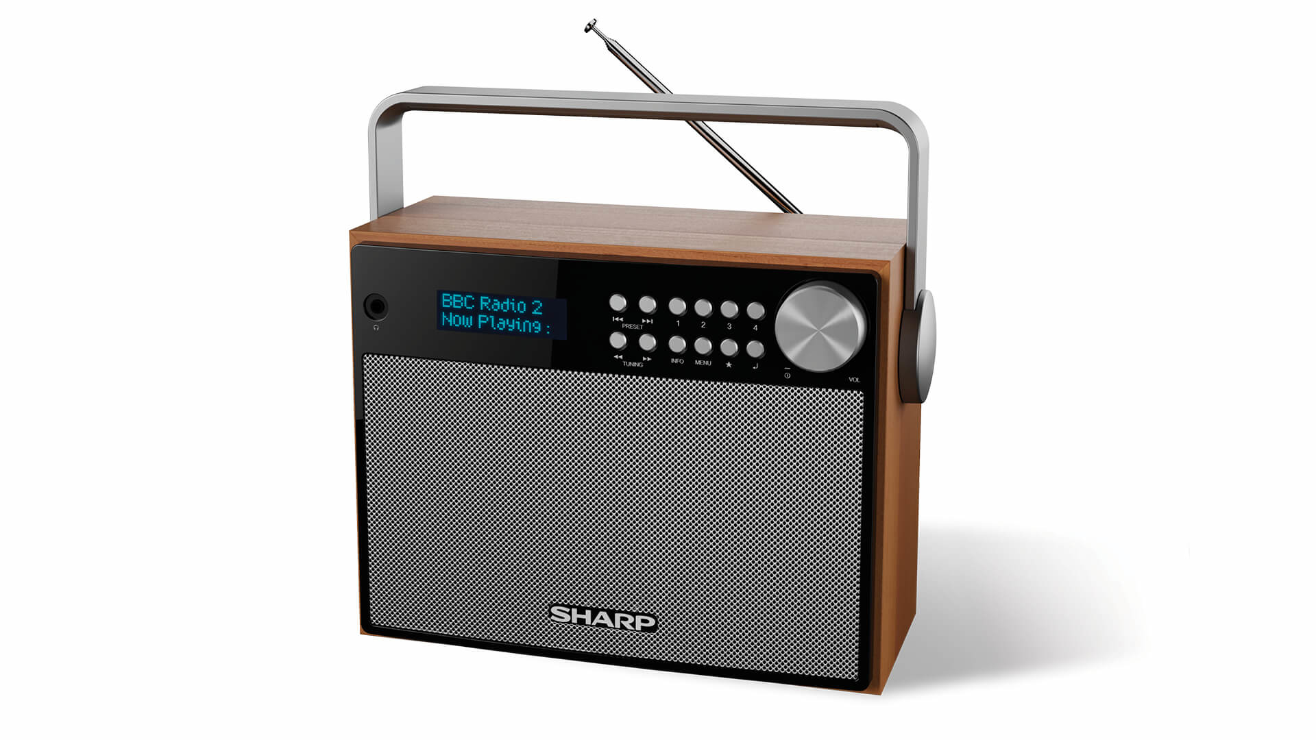 Sharp DR-P350 radio Portable Digital Black, Wood – image 3