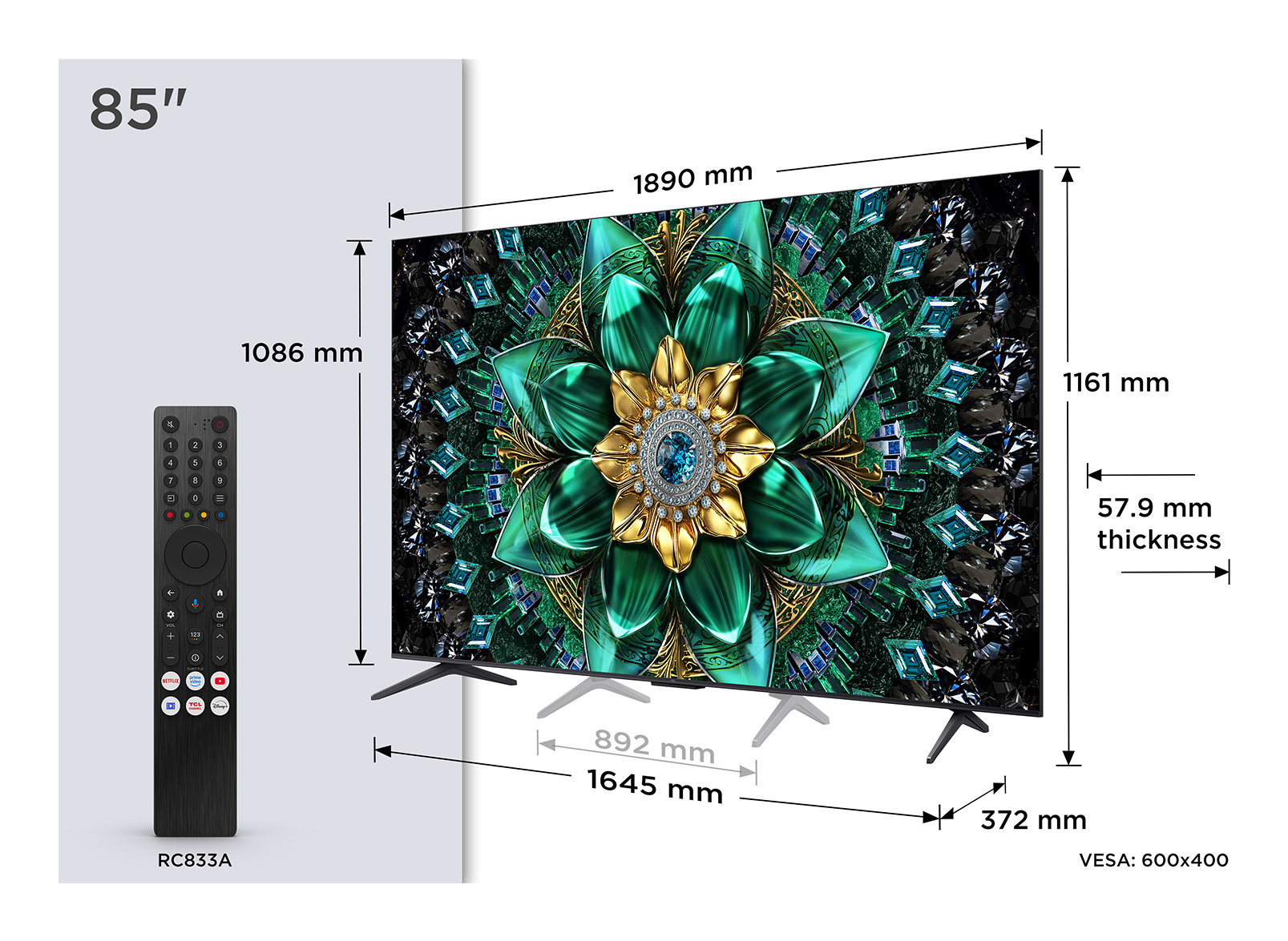TCL Q6C 85" — vue 1 sur 8