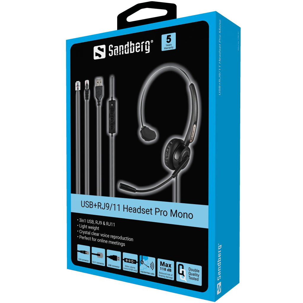 Sandberg USB+RJ9/11 Headset Pro Mono – image 8