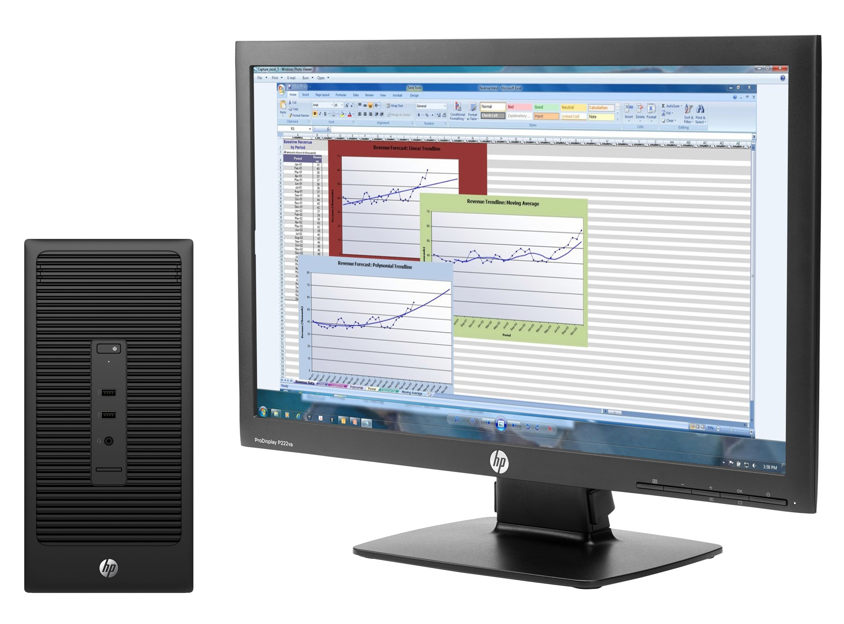 HP 285 G2 MT + ProDisplay P222va – image 1