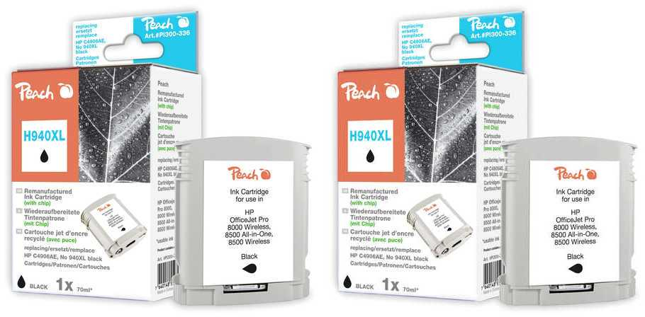 Peach PI300-487 ink cartridge 2 pc(s) High (XL) Yield Black