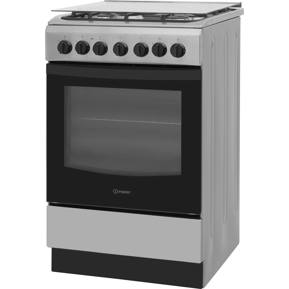 Indesit IS5G5PHX/PO cooker Freestanding cooker Gas Black, Stainless steel – image 2