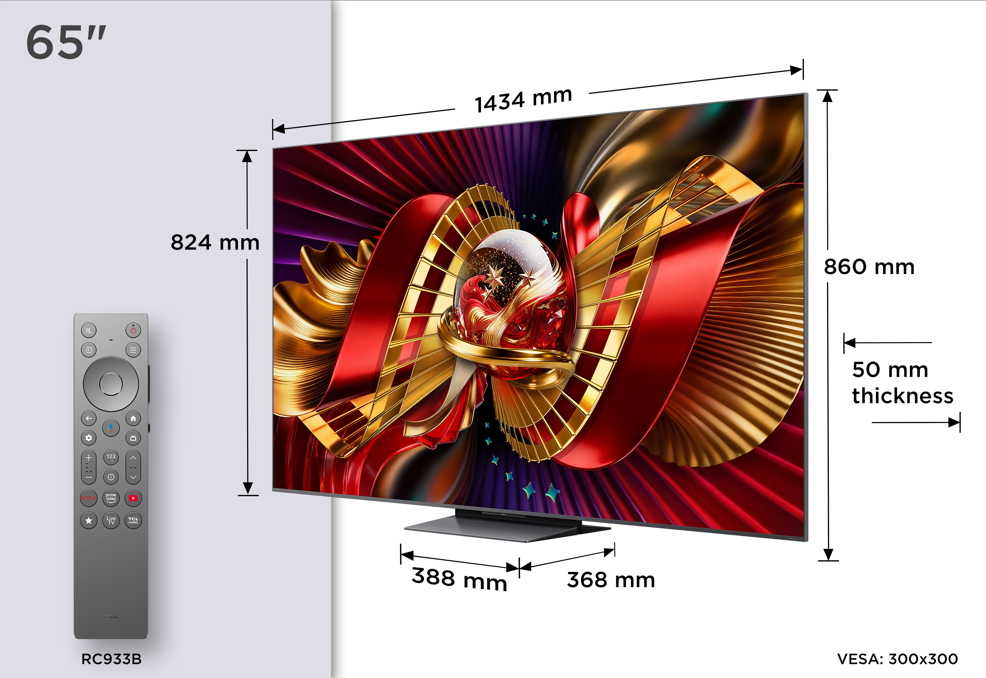 TV TCL QLED C8L 65C8L 65 4K UltraHD 144Hz Smart TV Google TV Dolby Vision IQ FreeSync — photo 4