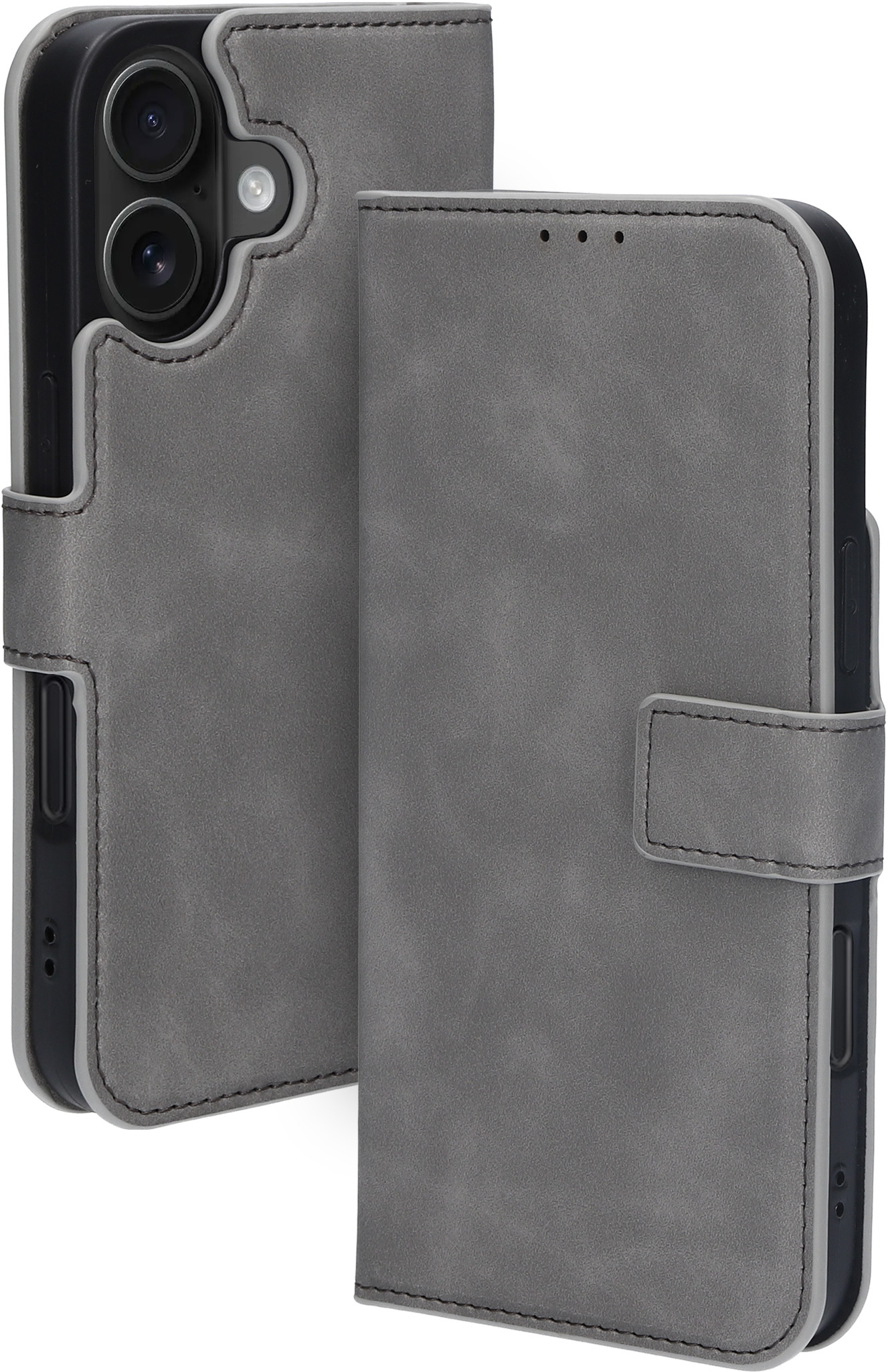 Mobiparts Classic Wallet Case Apple iPhone 16 Granite Grey (MagSafe Compatible)