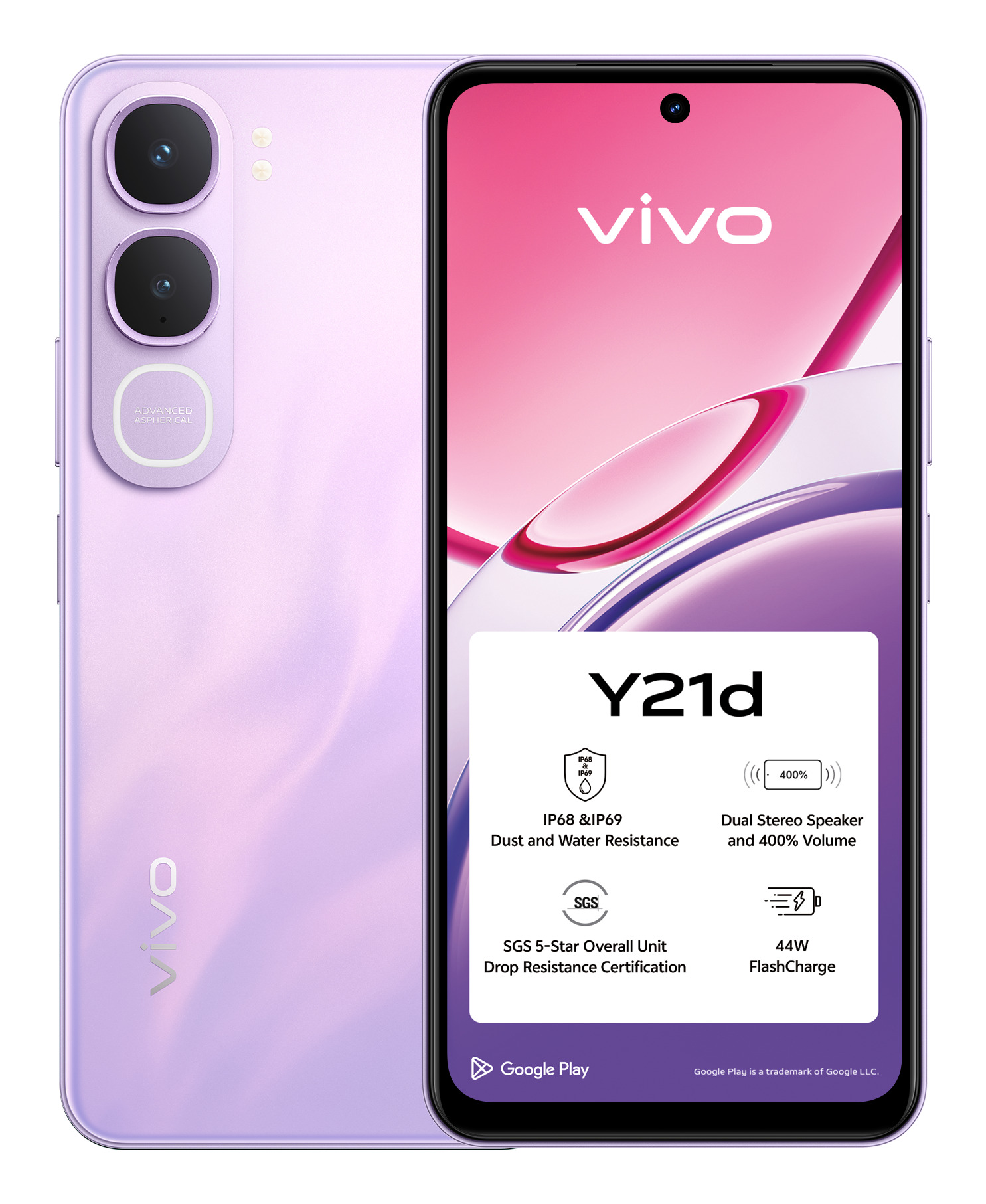 vivo Y21d 17 cm (6.68") Android 15 4G USB Type-C 4 GB 256 GB 6500 mAh Purple