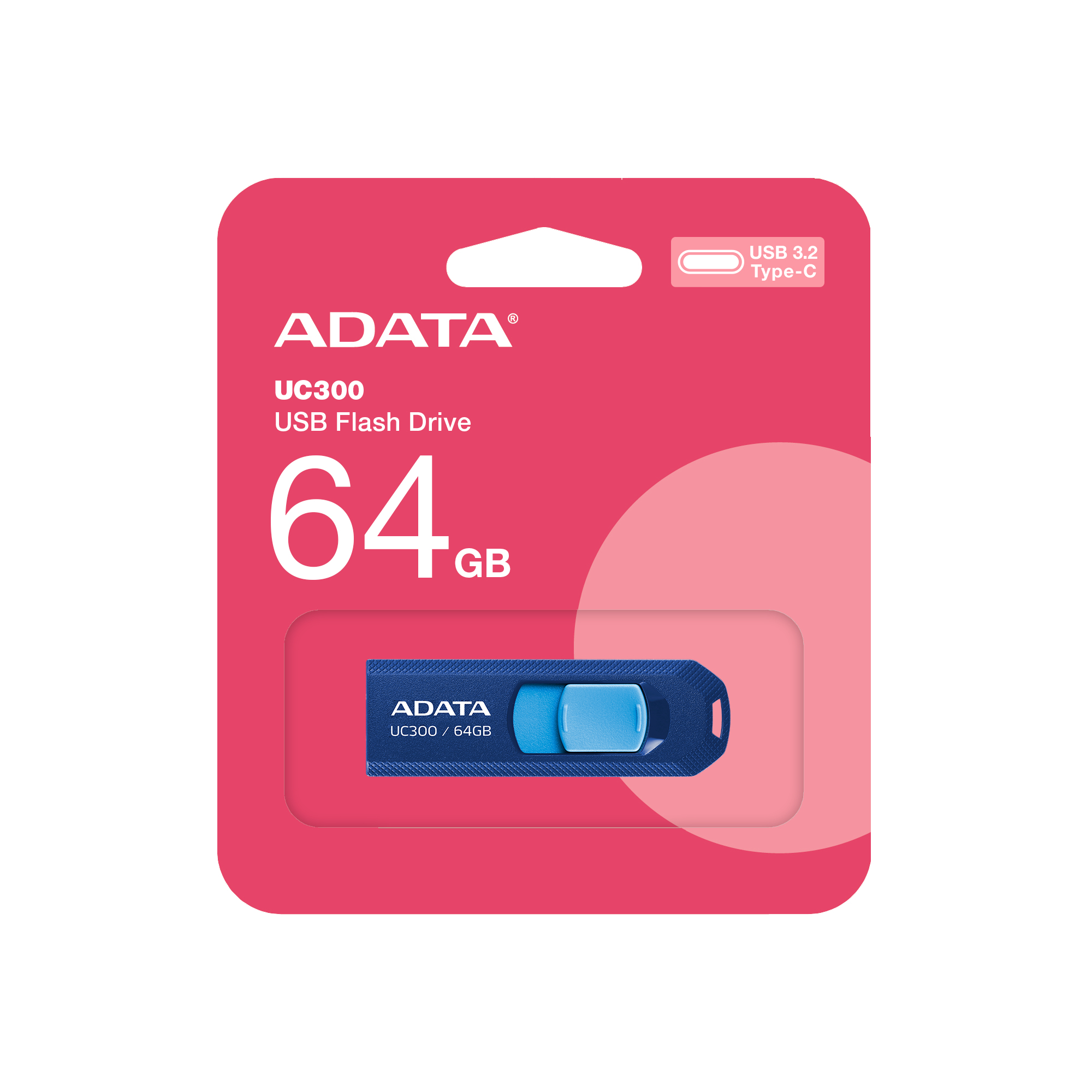 Memoria USB ADATA UC300 - 64GB - USB-C - Azul - ACHO-UC300-64G-RNB/BU