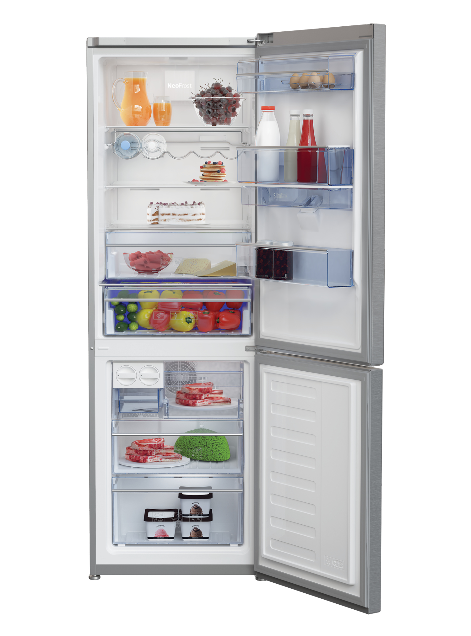Beko RCNE365E20DZX fridge-freezer Freestanding – image 2