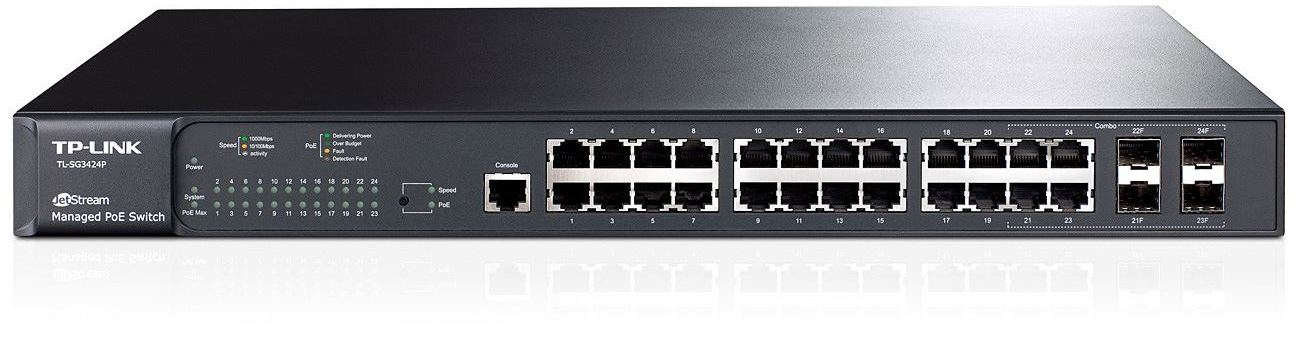 TP-Link JetStream 24-Port Gigabit L2 Managed PoE+ Switch with 4 Combo SFP Slots