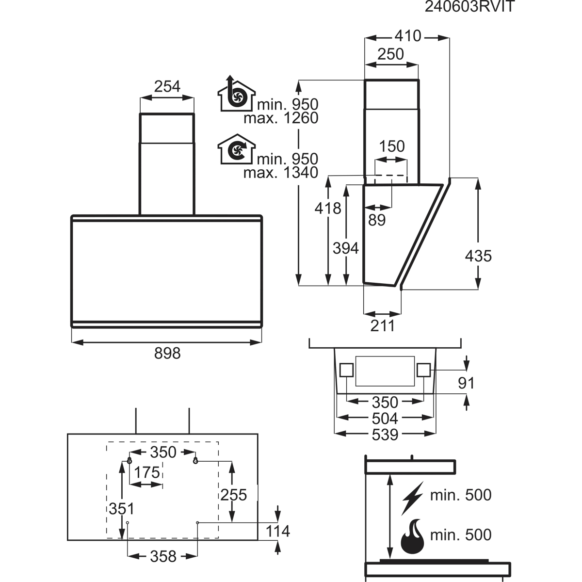 AEG GV77D91SZ Wall-mounted Black 445 m³/h – image 7