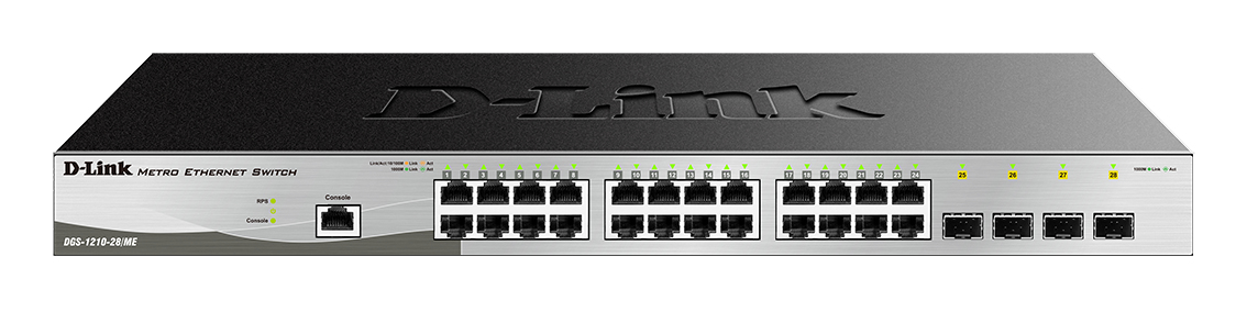 D-Link DGS-1210-28/ME/B, Managed Gigabit Switch with 24 10/100/1000Base-T + 4 SFP Ports – image 1