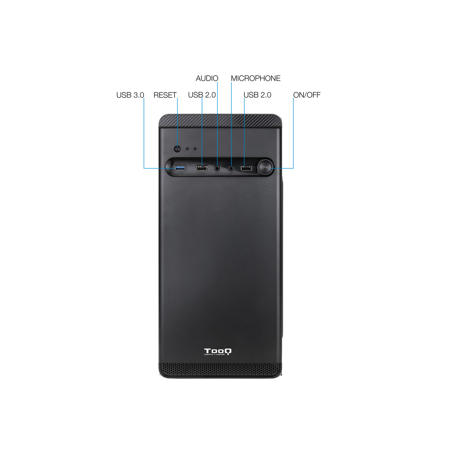 TooQ TQC-4702U3C-B computer case Mini Tower Black image 2
