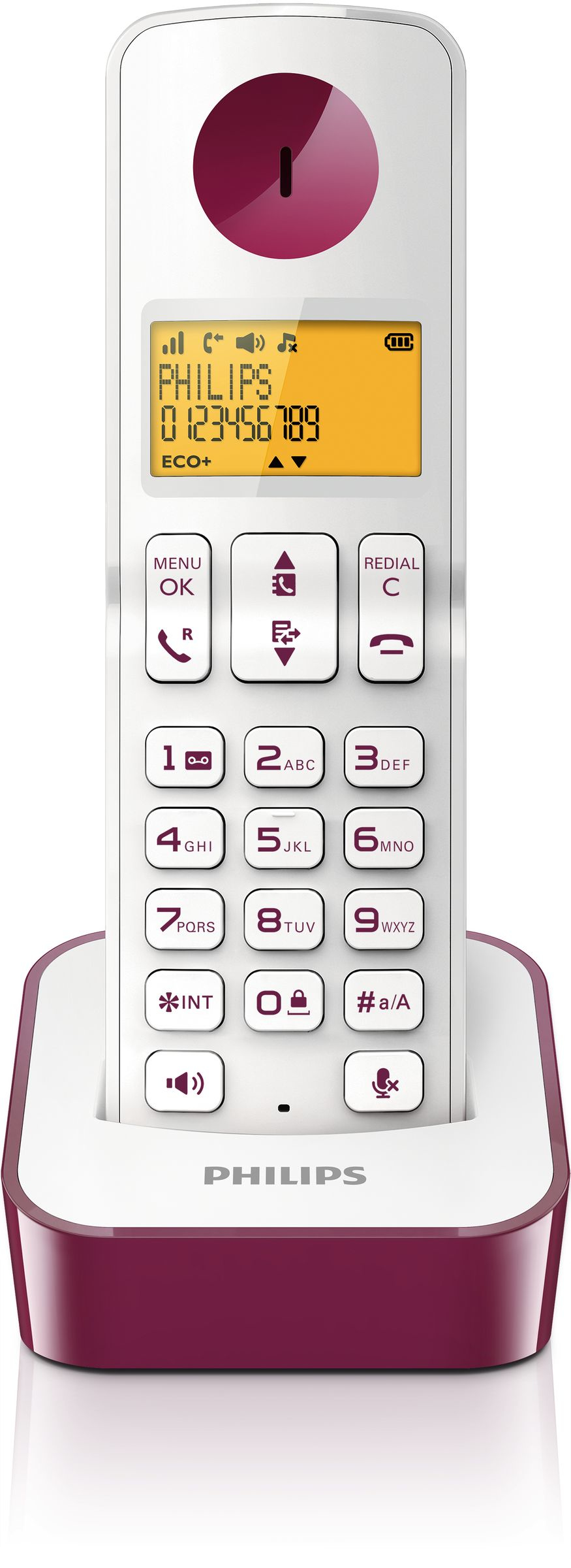 Philips D2101WP/FR telephone DECT telephone Caller ID Purple, White – image 2