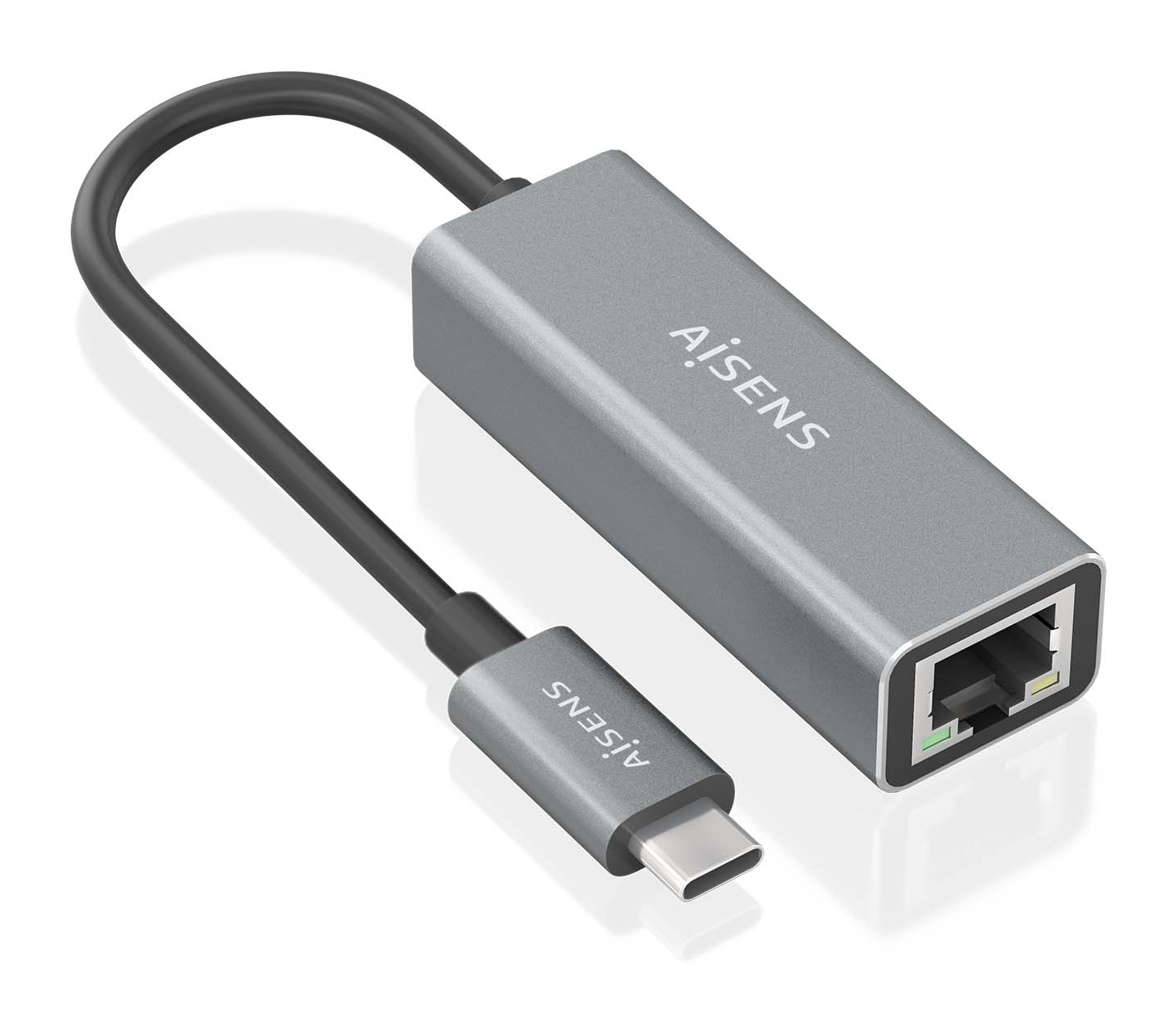 AISENS Conversor USB3.1 Gen1 USB-C a ethernet Gigabit 10/100/1000 Mbps, Gris, 15cm