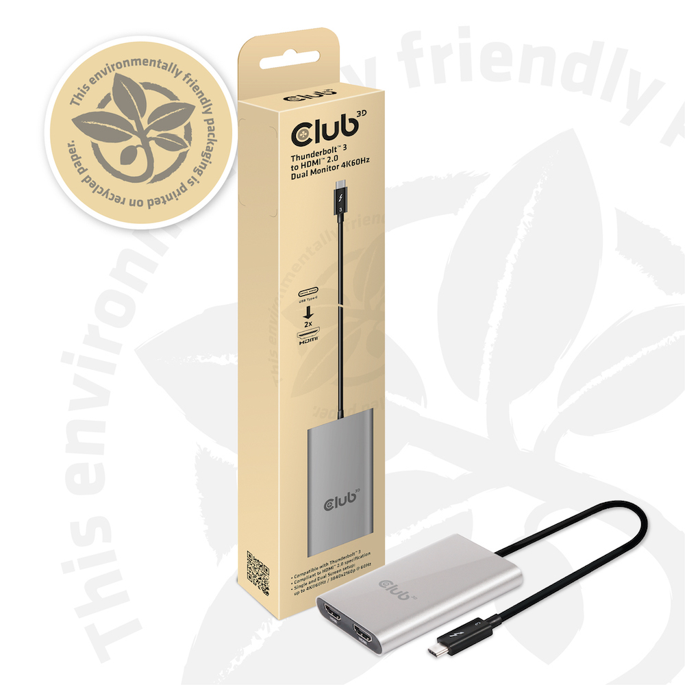 CLUB3D Thunderbolt 3 to Dual HDMI 2.0 Adapter – image 9