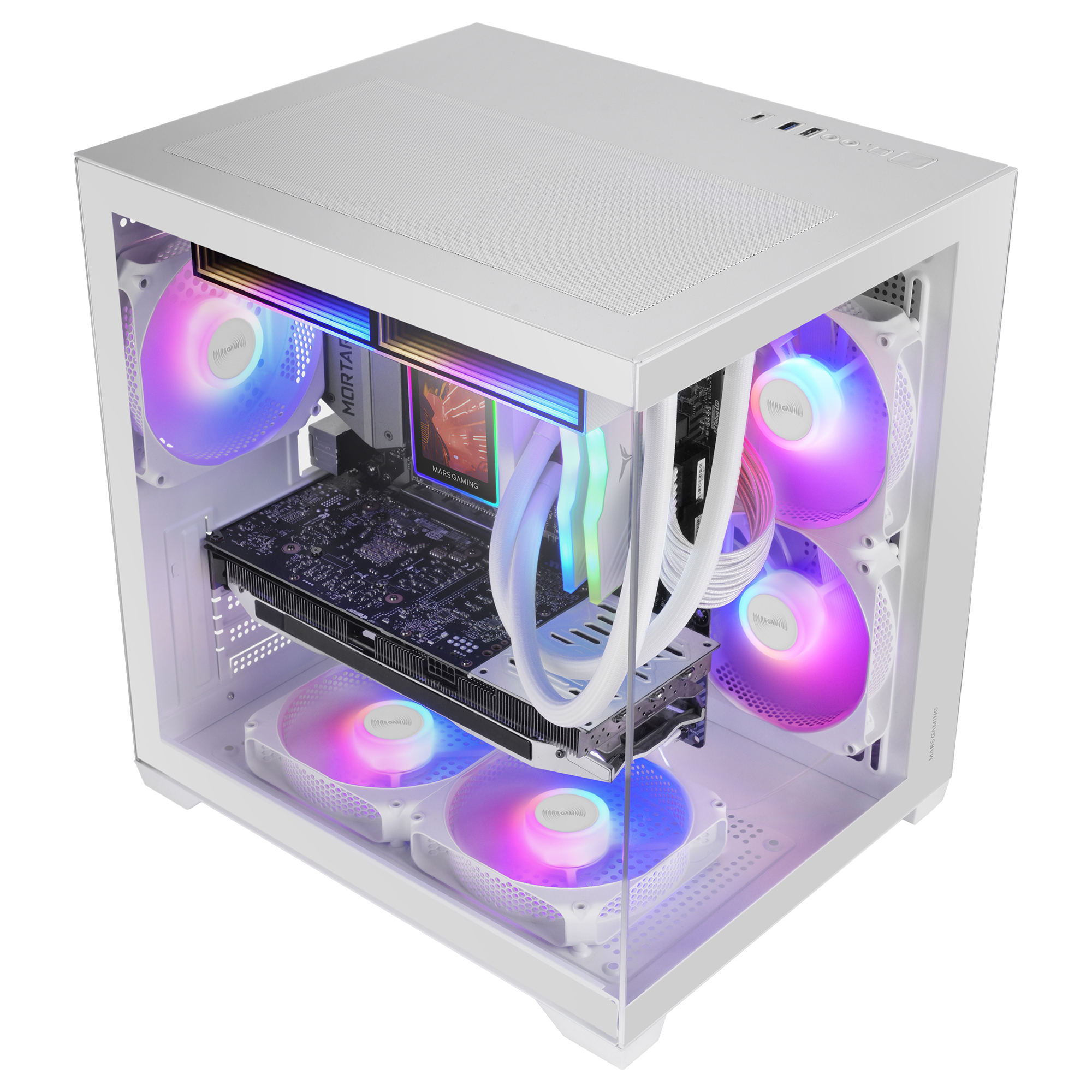 Mars Gaming MCVIEW3W computer case Mini Tower White – image 3