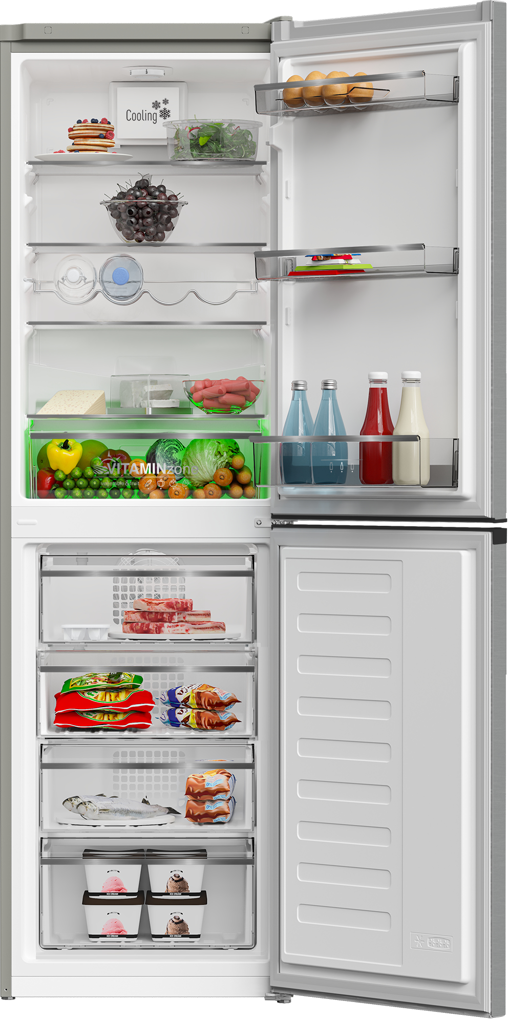 Grundig GKN4582VN Freestanding Combi Fridge Freezer with VitaminZone Technology – image 3