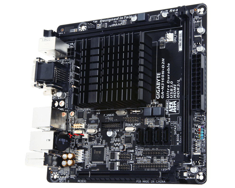 GIGABYTE GA-N3160N-D2H motherboard BGA 1170 mini ITX – image 2