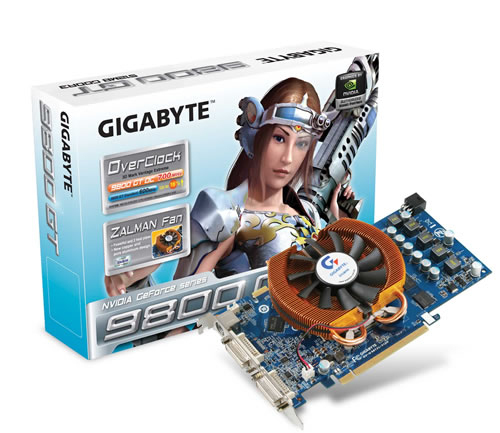 GIGABYTE GV-N98TOC-512H graphics card GeForce 9800 GT GDDR3