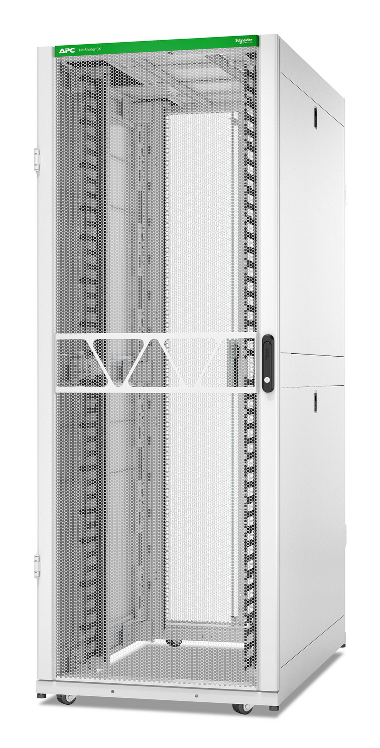 APC NetShelter SX - Rack cabinet - 1991H x 750W x 1200D mm, with sides - floor-standing - white - 42U - 19" - TAA Compliant
