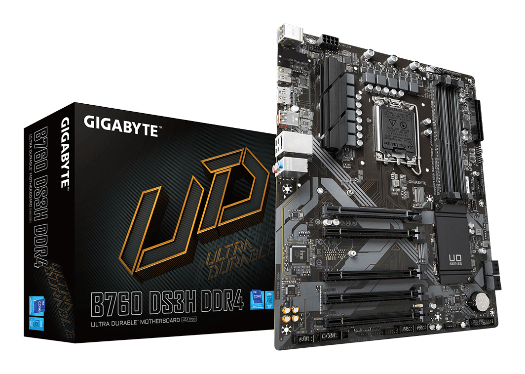 Gigabyte B760 DS3H DDR4 Ultra Durable Intel 1700 Socket Motherboard, ATX, 4x DDR4 Slots, 2x M.2 Sockets, GbE LAN, 1x DisplayPort / 1x HDMI Port