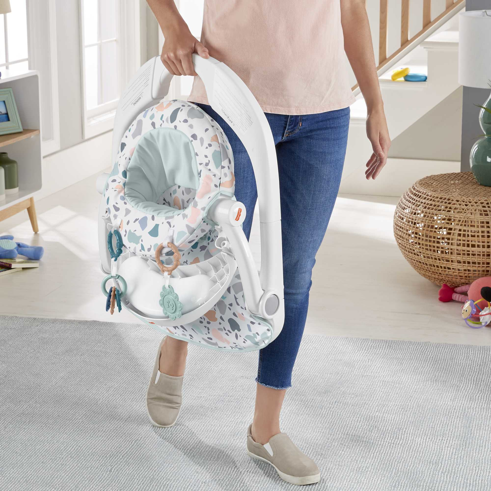 Resim Fisher-Price Oturaklı Bebek Oturağı, Mavi/Beyaz