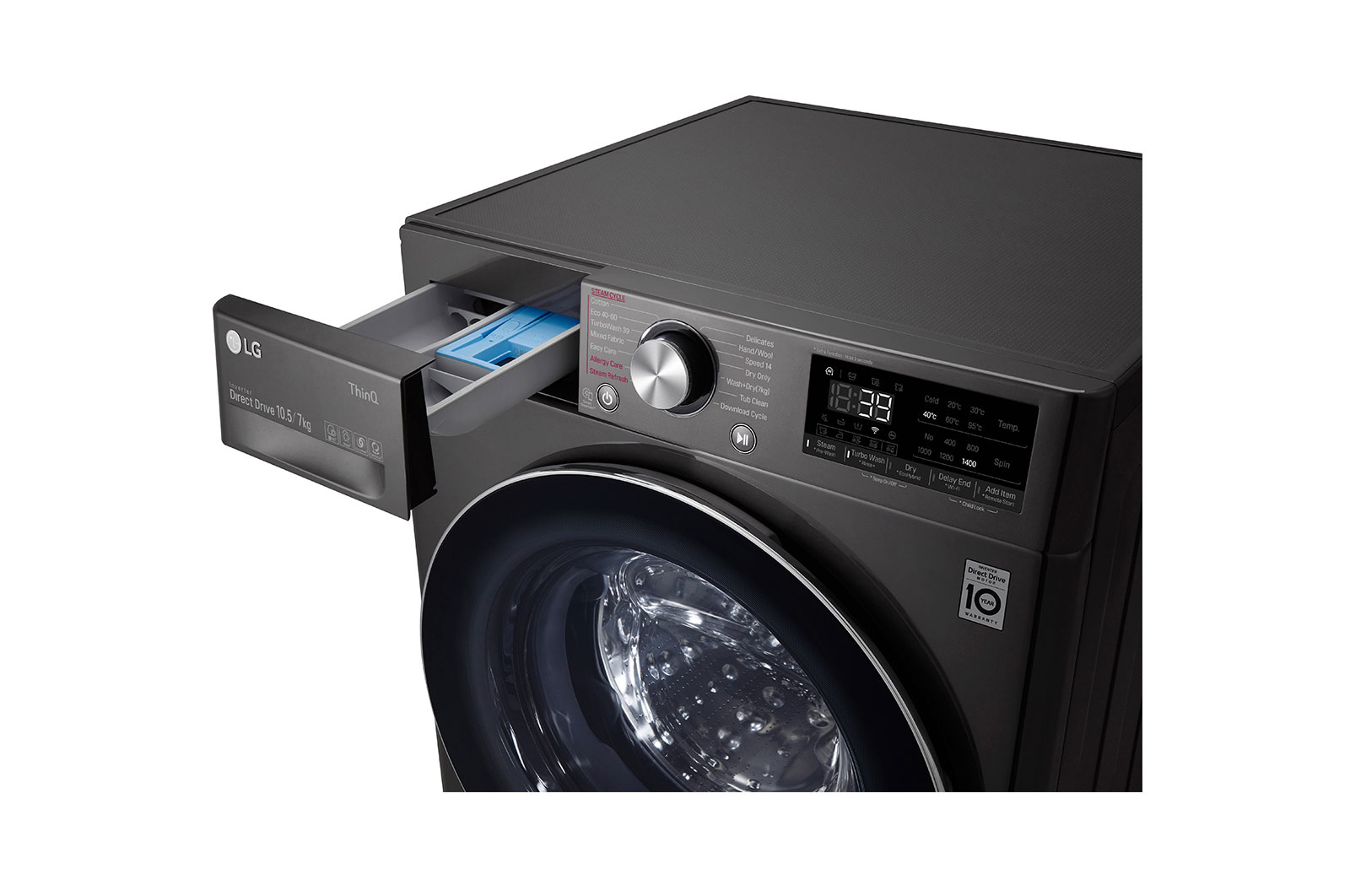 LG F4DV710S2SE washer dryer Freestanding Front-load Black – image 4