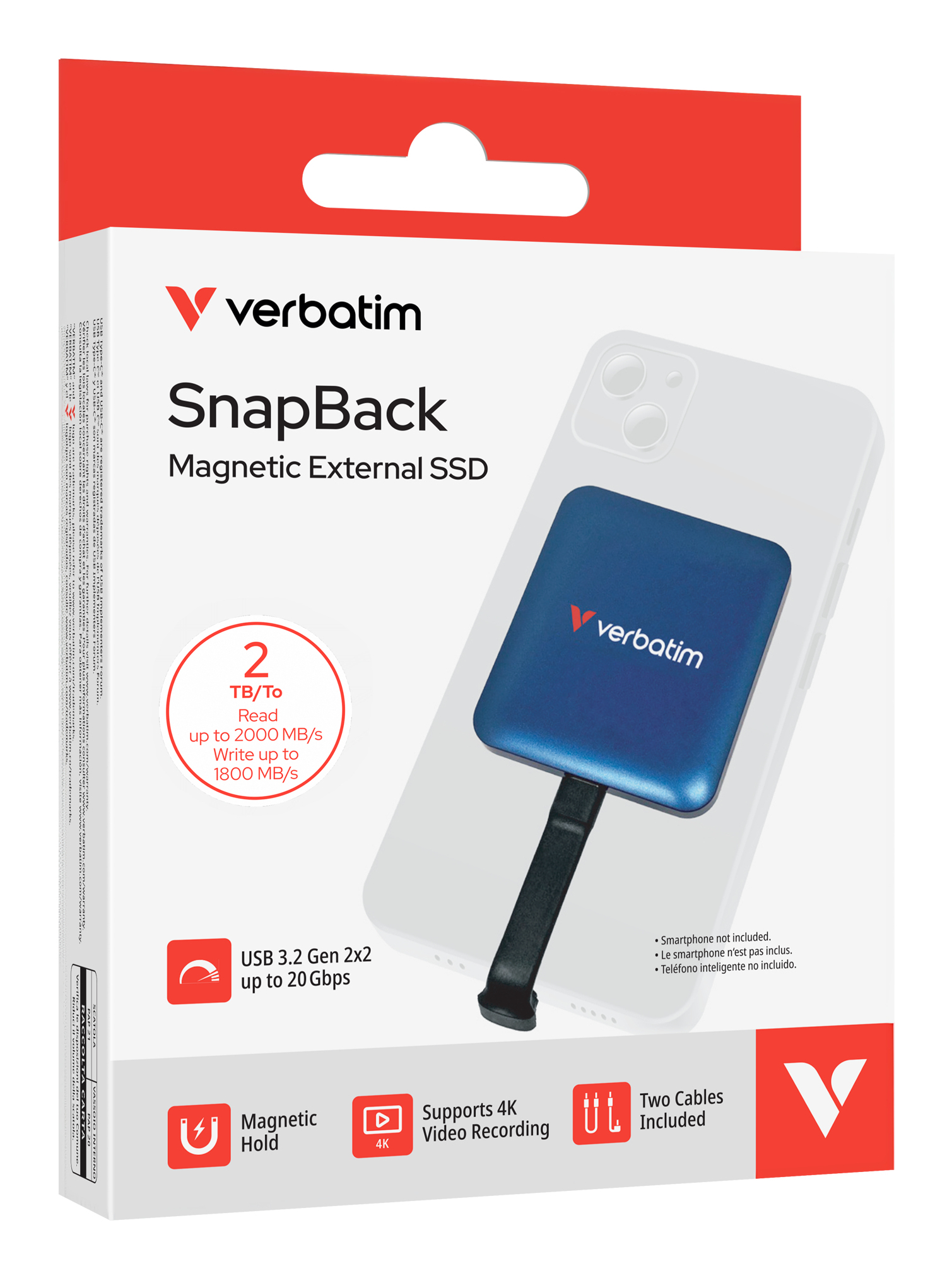 Verbatim SnapBack SSD 2TB Blue Metallic image 4