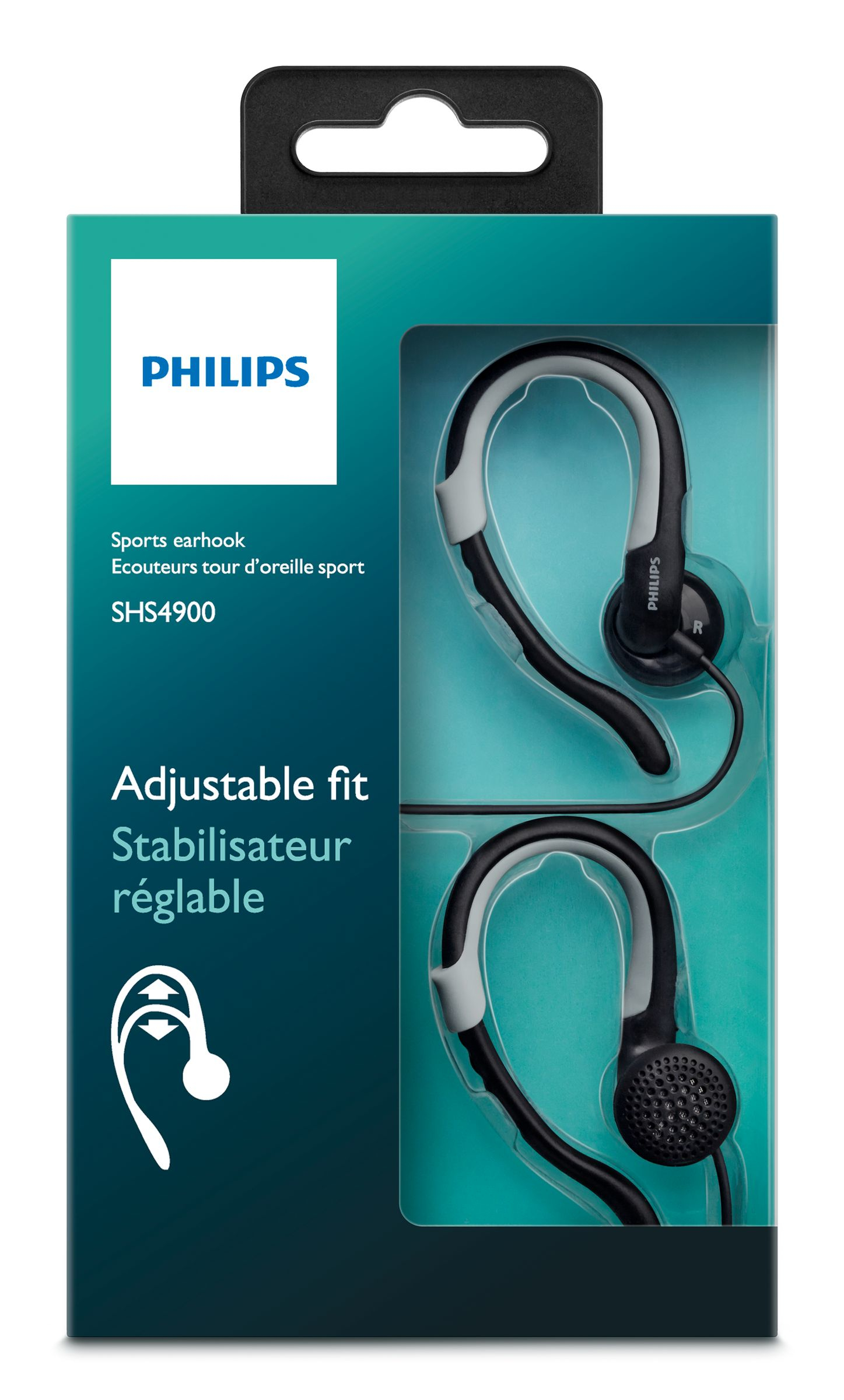 Philips SHS4900/10 headphones/headset Wired Ear-hook Music Black, Grey – image 2