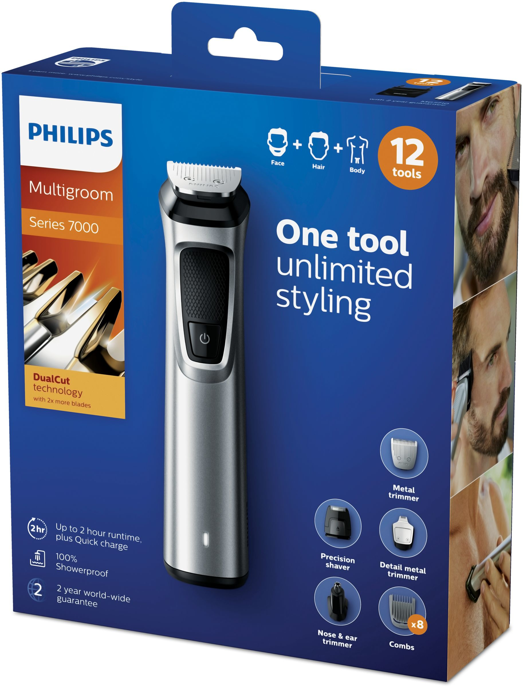 Philips MULTIGROOM Series 7000 MG7710/15 hair trimmers/clipper Black, Silver Lithium-Ion (Li-Ion) – image 2