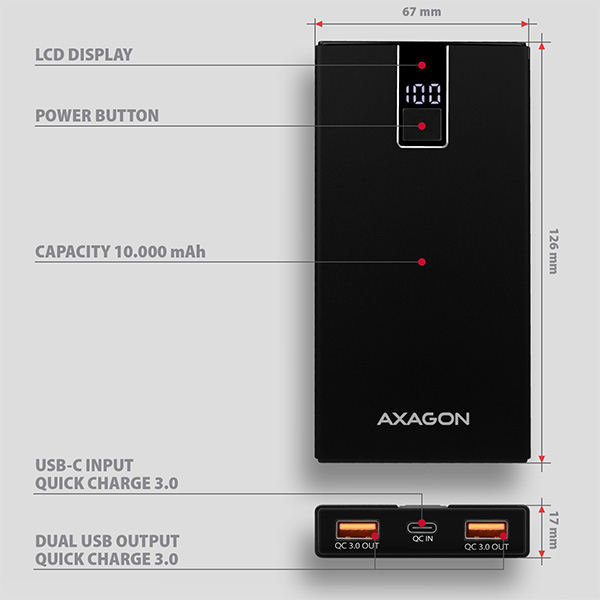 Axagon PWB-L10QC power bank Lithium Polymer (LiPo) – image 8