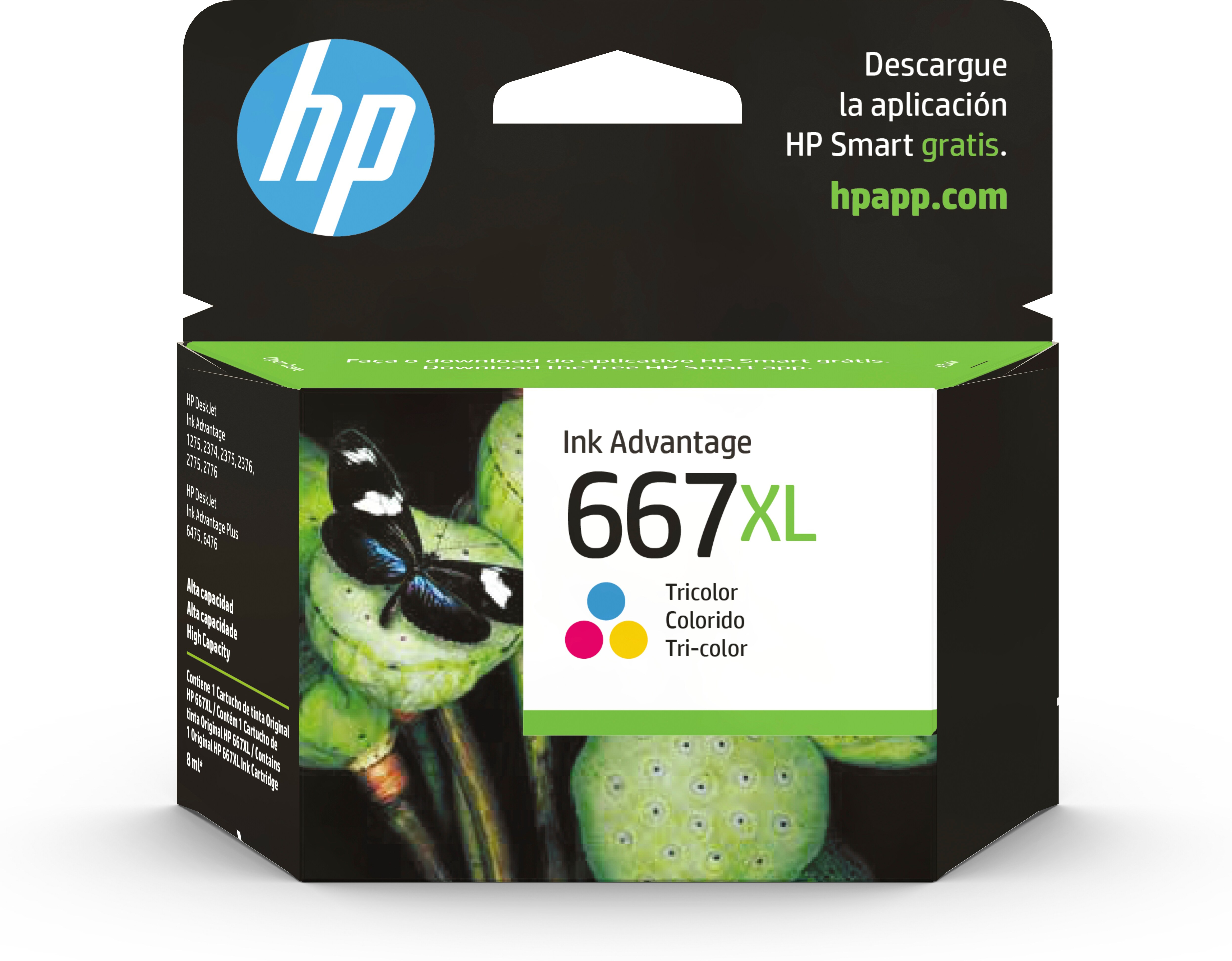 Cartucho De Tinta Hp 667Xl Tricolor Original (3Ym80Al) - 3YM80AL