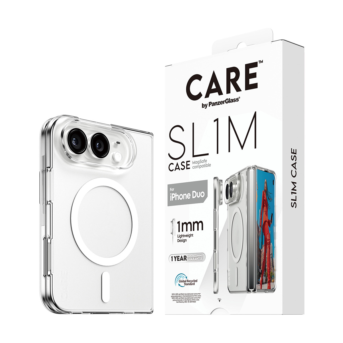 PanzerGlass CARE™ by PanzerGlass® SL1M Case Transparent w. White MagSafe iPhone Duo – image 6