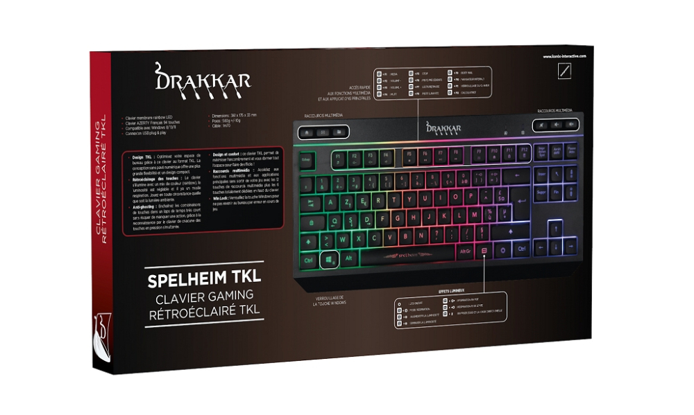 Konix Drakkar 61881119014 keyboard Gaming USB AZERTY French Black – image 3