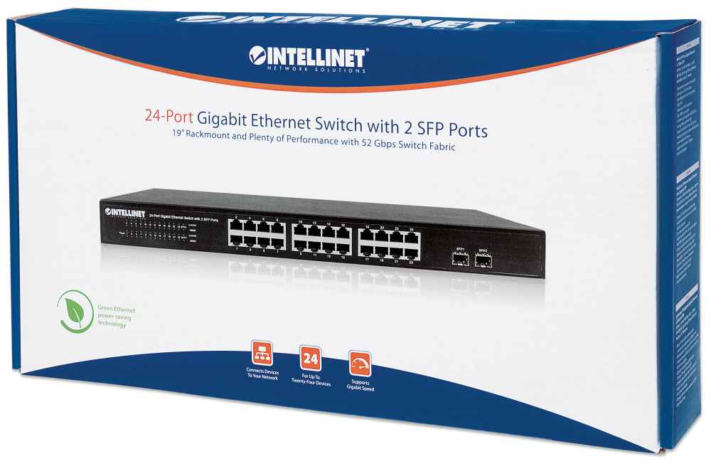 Intellinet 24-Port Gigabit Ethernet Switch with 2 SFP Ports – image 6