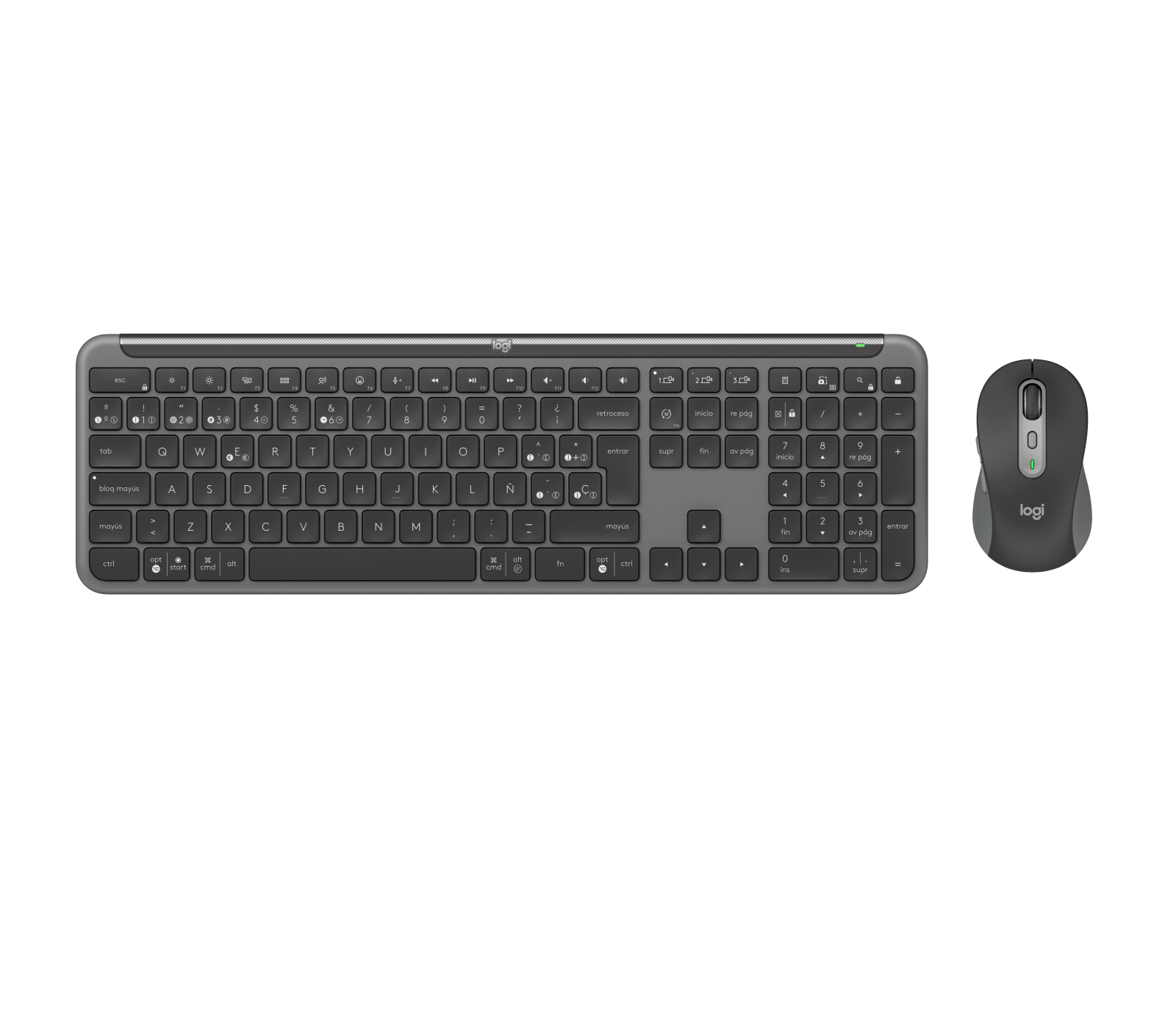 Pack Teclado + Ratón - Logitech MK950, Inalámbrico, Bluetooth/USB, Logi Bolt, Personalizable, Multidispositivo, Accesos directos, Windows/Mac, Negro