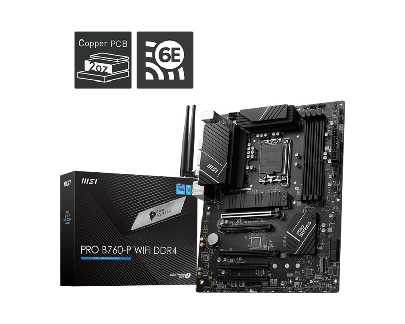 MSI PRO B760-P DDR4 WiFi 6E ATX Motherboard PROB760PWIFID4