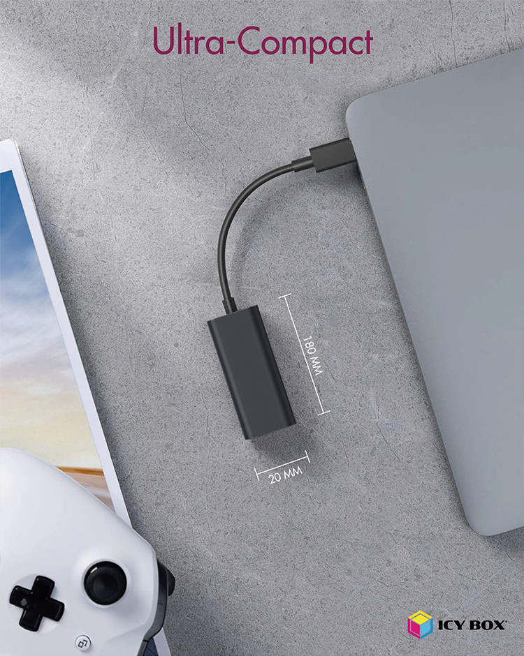 ICY BOX USB 3.0 A-Type to RJ-45 Ethernet port – image 3